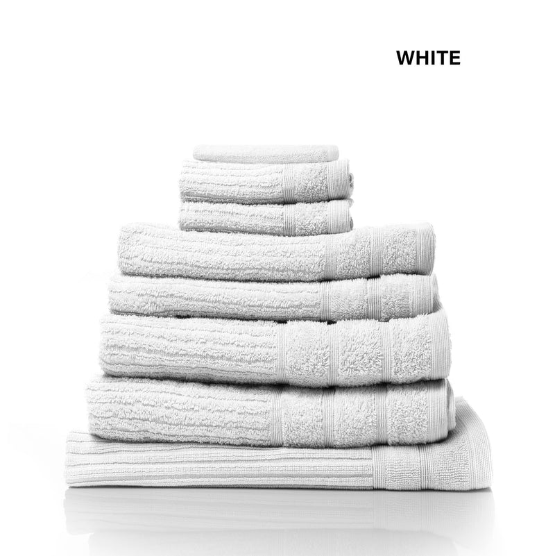 Royal Comfort Eden Egyptian Cotton 600GSM 8 Piece Luxury Bath Towels Set