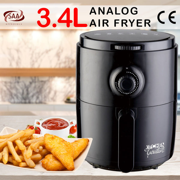 Kitchen Couture Air Fryer Healthy Food No Oil Cooking Recipe 3.4L Capacity Black