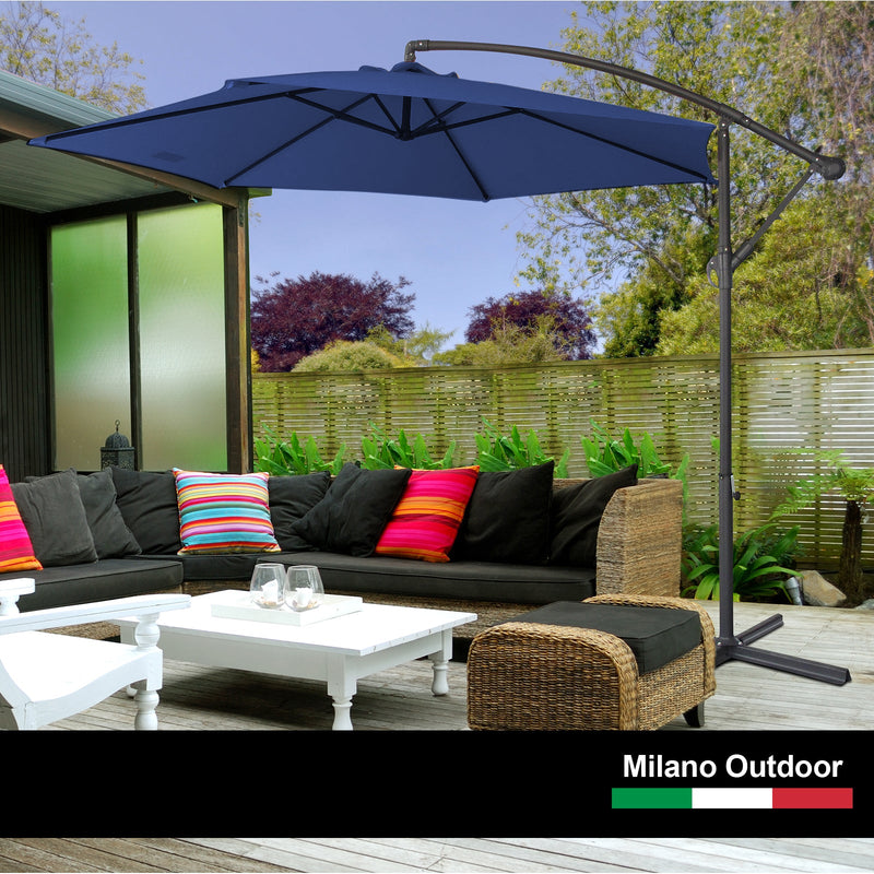 Milano 3M Outdoor Umbrella Cantilever With Protective Cover Patio Garden Shade