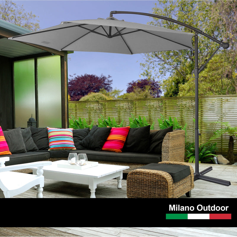 Milano 3M Outdoor Umbrella Cantilever With Protective Cover Patio Garden Shade