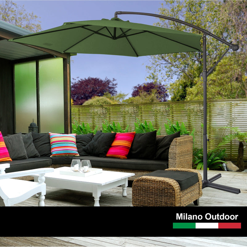 Milano 3M Outdoor Umbrella Cantilever With Protective Cover Patio Garden Shade