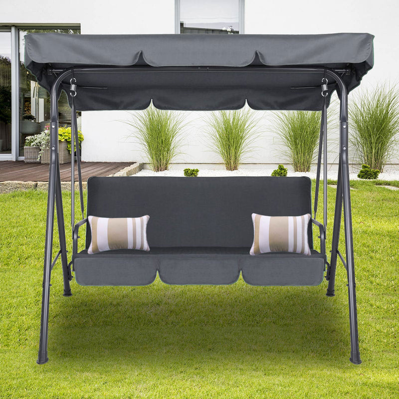 Milano Outdoor Swing Bench Seat Chair Canopy Furniture 3 Seater Garden Hammock