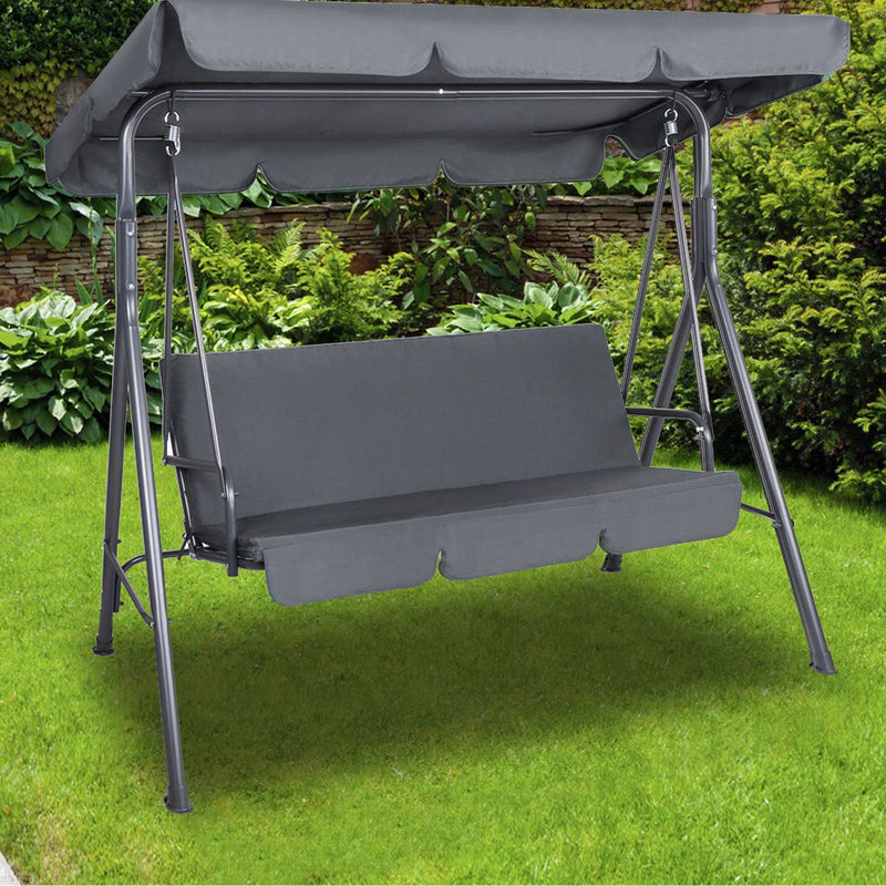 Milano Outdoor Swing Bench Seat Chair Canopy Furniture 3 Seater Garden Hammock