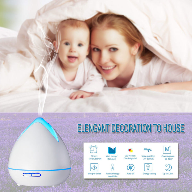 Essential Oils Ultrasonic Aromatherapy Diffuser Air Humidifier Purify 400ML