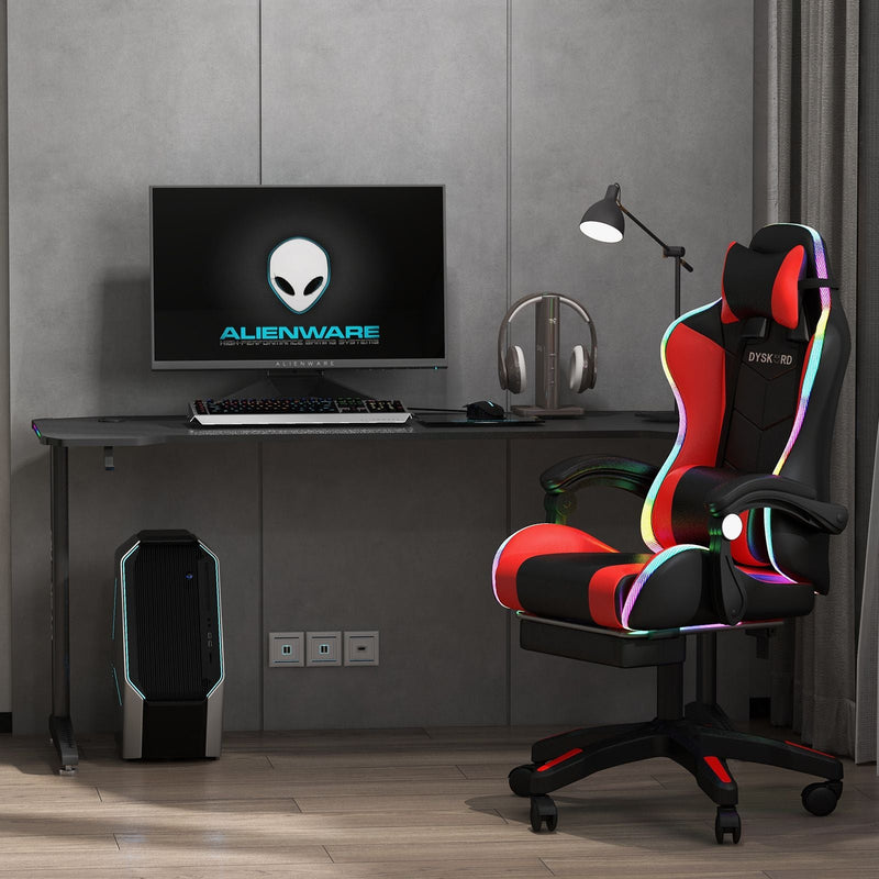 Dyskord Gaming Chair And Dyskord Adjustable Desk Gaming Package Set