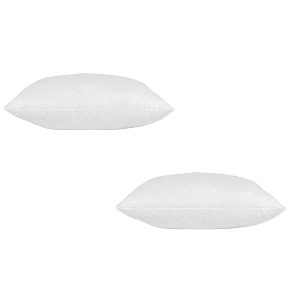 2 x Royal Comfort Pillows Luxury Bamboo Blend Quilted  Extra Fill Support