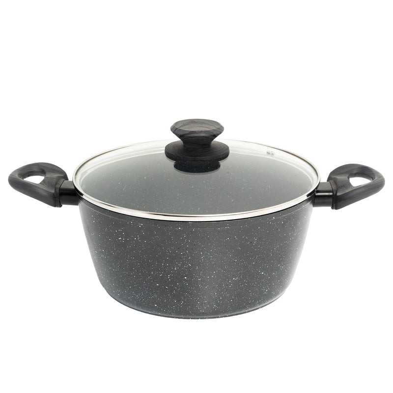 StoneChef 4 Piece Set Casserole 24cm Frypan 30cm Saucepan 20cm Wok 30cm Cookware