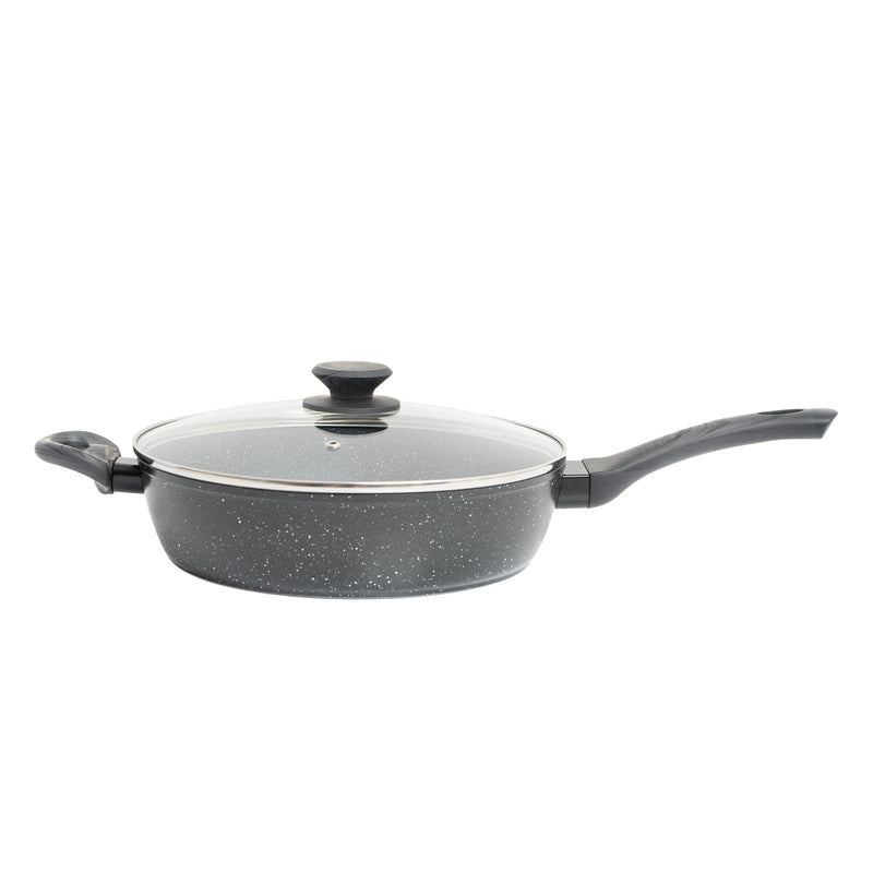 StoneChef 2 Piece Set 1 x Deep Frypan 28cm 1 x Frypan 28cm Black Grey Handle