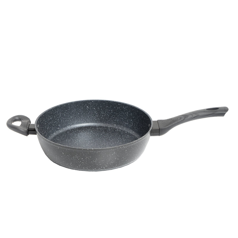 StoneChef 2 Piece Set 1 x Deep Frypan 28cm 1 x Frypan 28cm Black Grey Handle