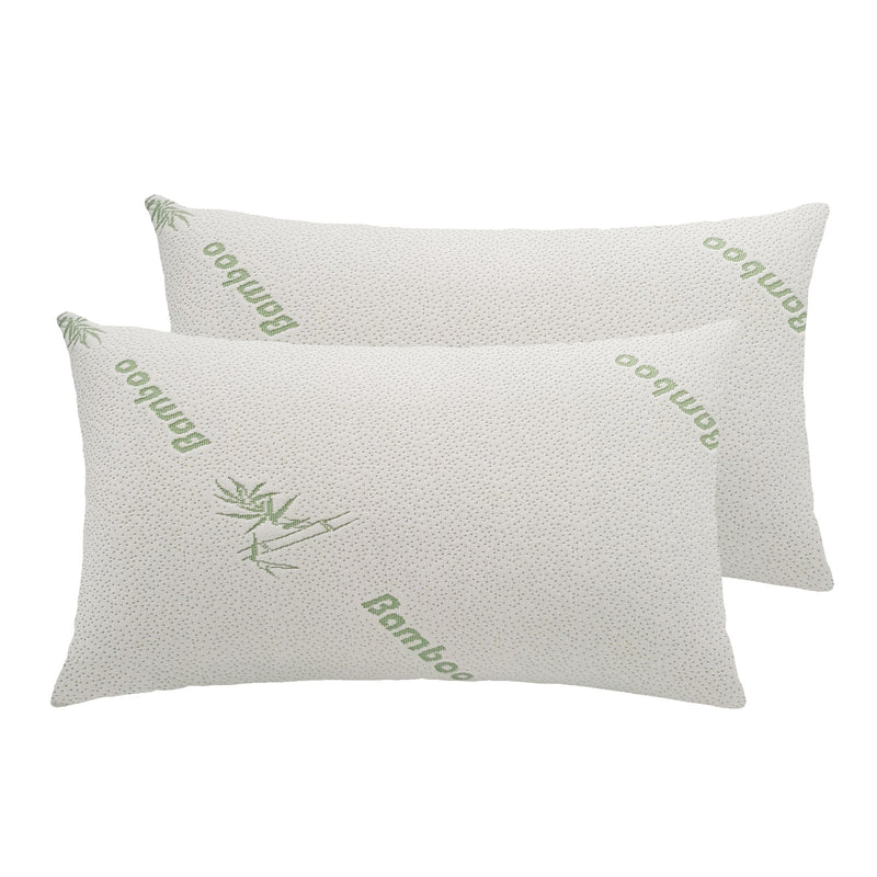 Royal Comfort Bundle Set Bamboo Memory Foam Pillows 2 Pack + 350GSM Bamboo Quilt