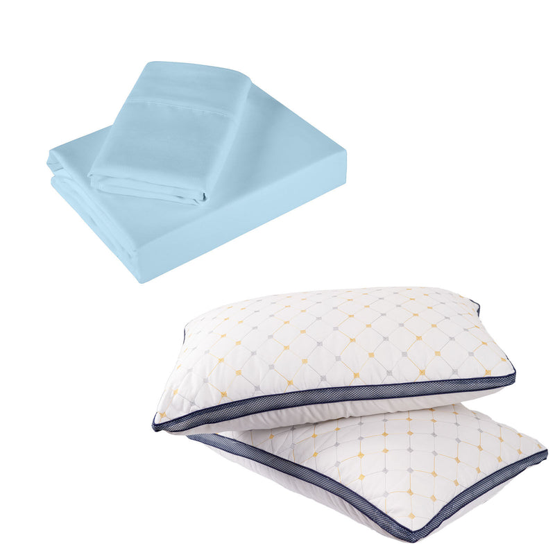 Royal Comfort Bedding Set 1 x 1200TC 4 Piece Sheet Set And 2 x Air Mesh Pillows