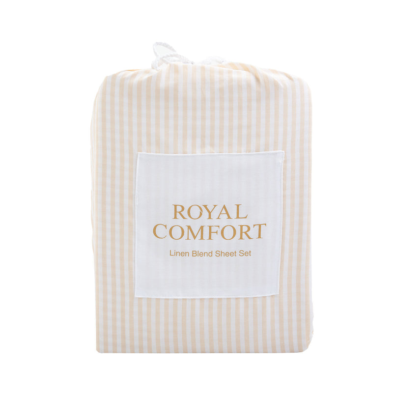 Royal Comfort Linen Bedding Set Linen Blend 4 Pce Sheet Set And Quilt Cover Set