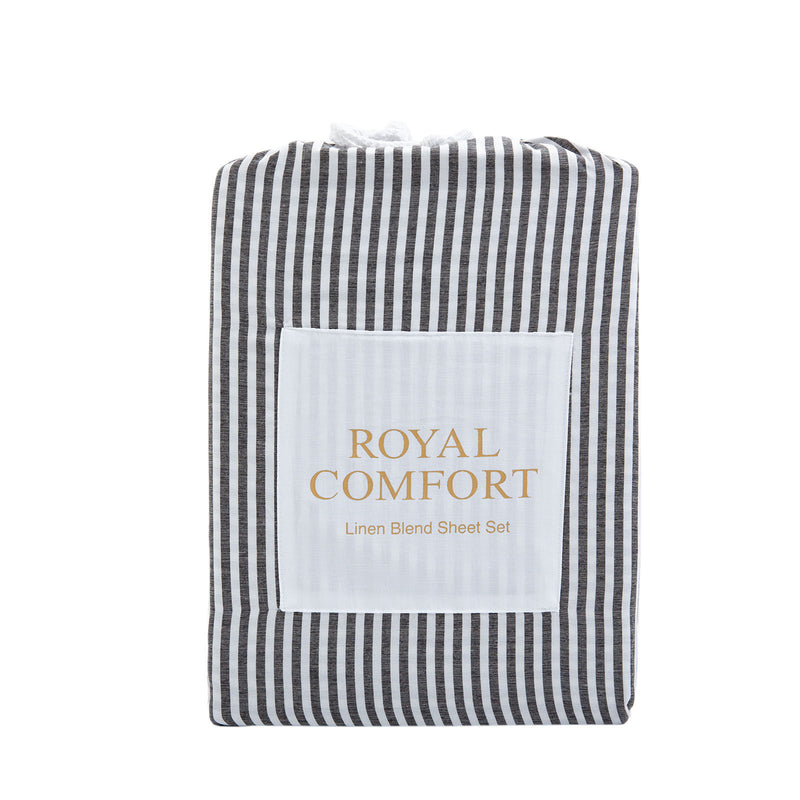 Royal Comfort Linen Bedding Set Linen Blend 4 Pce Sheet Set And Quilt Cover Set