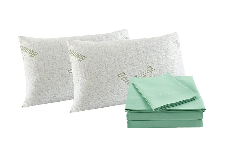 Royal Comfort Bamboo Blend Sheet Set 1000TC and Bamboo Pillows 2 Pack Ultra Soft