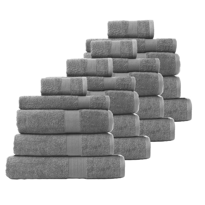 Royal Comfort 20 Piece Cotton Bamboo Towel Bundle Set 450GSM Luxurious Absorbent