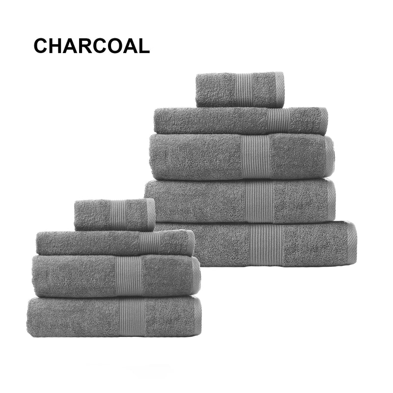 Royal Comfort 9 Piece Cotton Bamboo Towel Bundle Set 450GSM Luxurious Absorbent