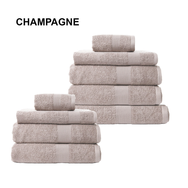 Royal Comfort 9 Piece Cotton Bamboo Towel Bundle Set 450GSM Luxurious Absorbent