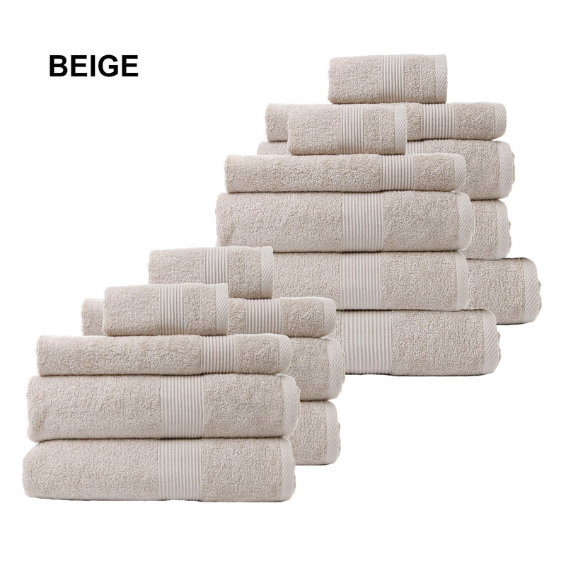 Royal Comfort 18 Piece Cotton Bamboo Towel Bundle Set 450GSM Luxurious Absorbent