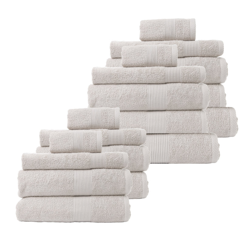 Royal Comfort 18 Piece Cotton Bamboo Towel Bundle Set 450GSM Luxurious Absorbent