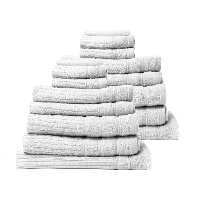 Royal Comfort 16 Piece Egyptian Cotton Eden Towel Set 600GSM Luxurious Absorbent