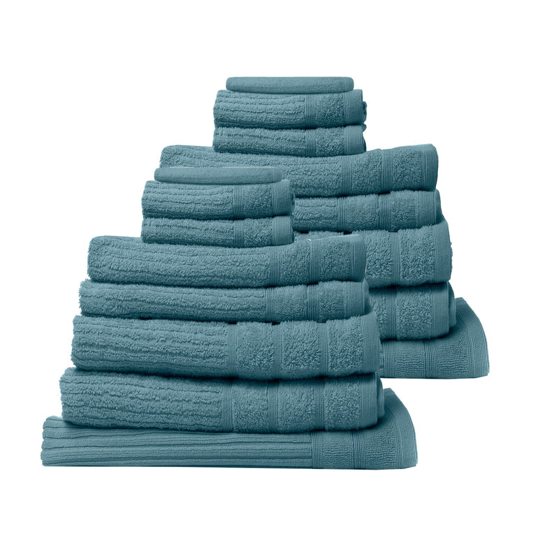 Royal Comfort 16 Piece Egyptian Cotton Eden Towel Set 600GSM Luxurious Absorbent