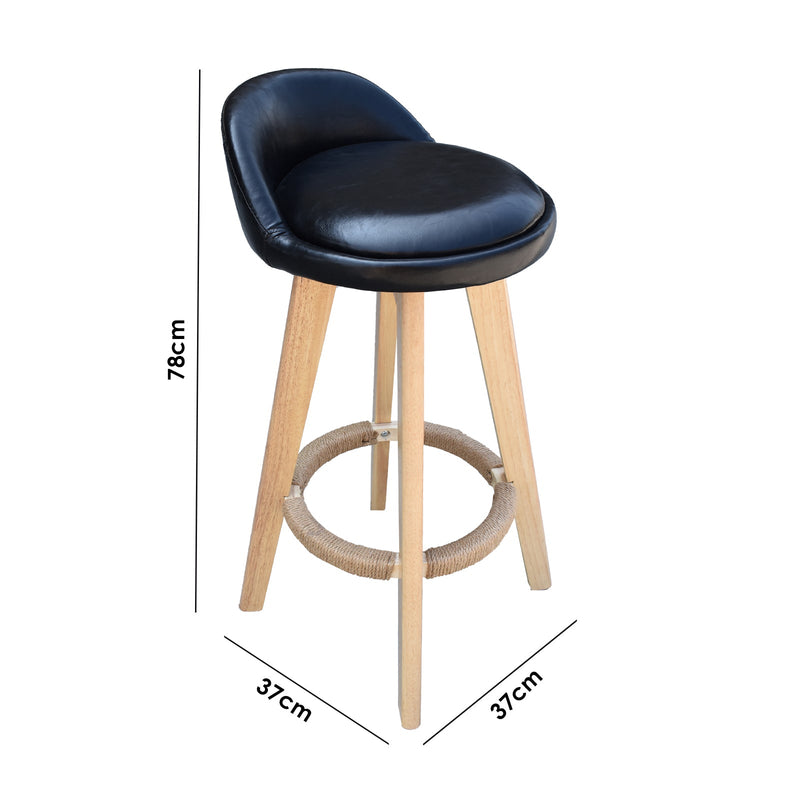 Milano Decor Phoenix Barstool Black Chairs Kitchen Dining Chair Bar Stool