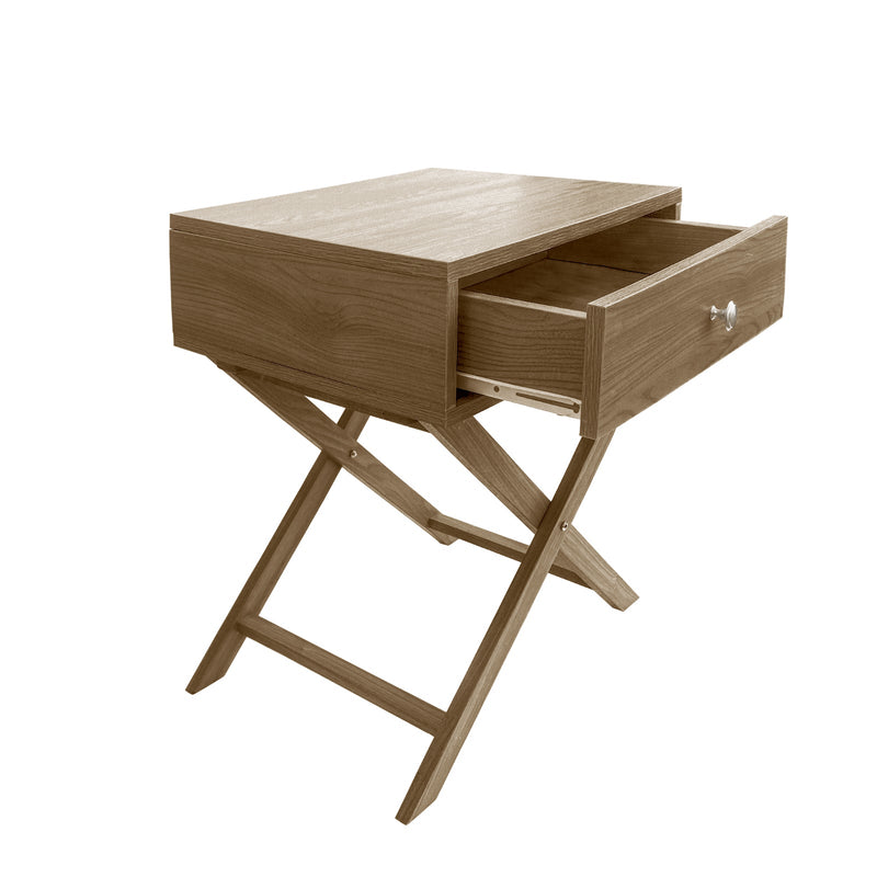 Milano Decor Bedside Table Surry Hills Oak Storage Cabinet Bedroom