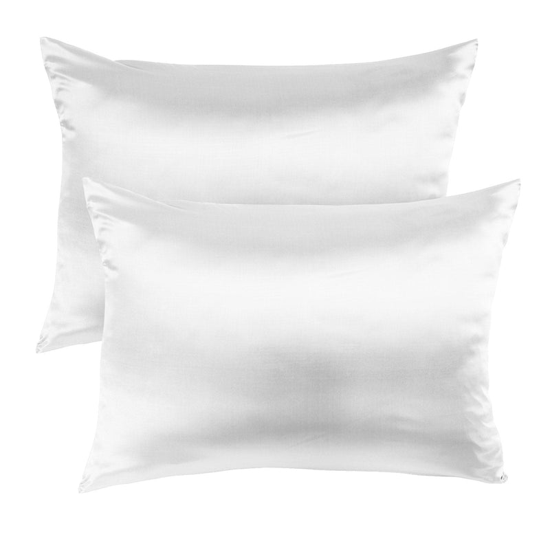 Silk Pillowcase Pack White And 360GSM Silk Touch Quilt Queen Bundle