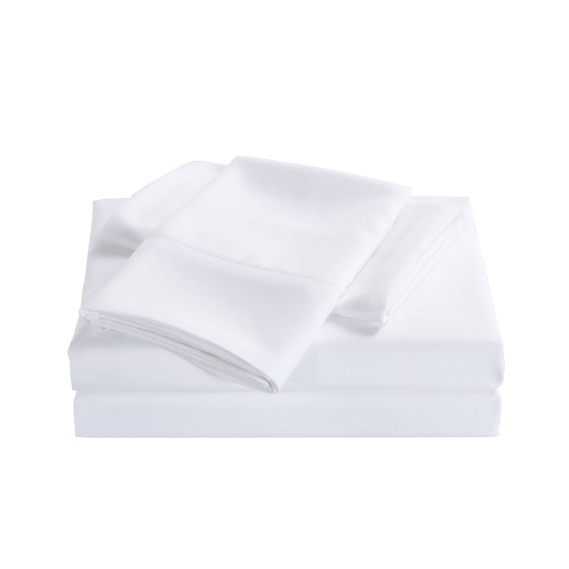 2000 Thread Count 4 Piece Sheet Set And Bonus Twin Pack Satin Pillowcases White