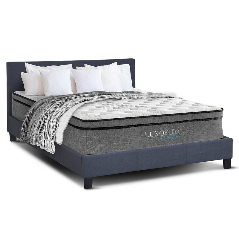 Milano Decor Charcoal Capri Bed Frame + Luxopedic Euro Top Mattress Bedroom Set